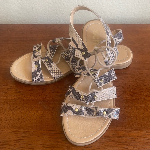 Schuh leather snake print lace sandals - Picture 1 of 6